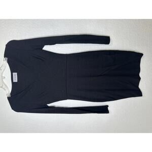 Attached LA Black Bodycon Mini Knit Dress Long Sleeve Women’s S Club Mob Wife